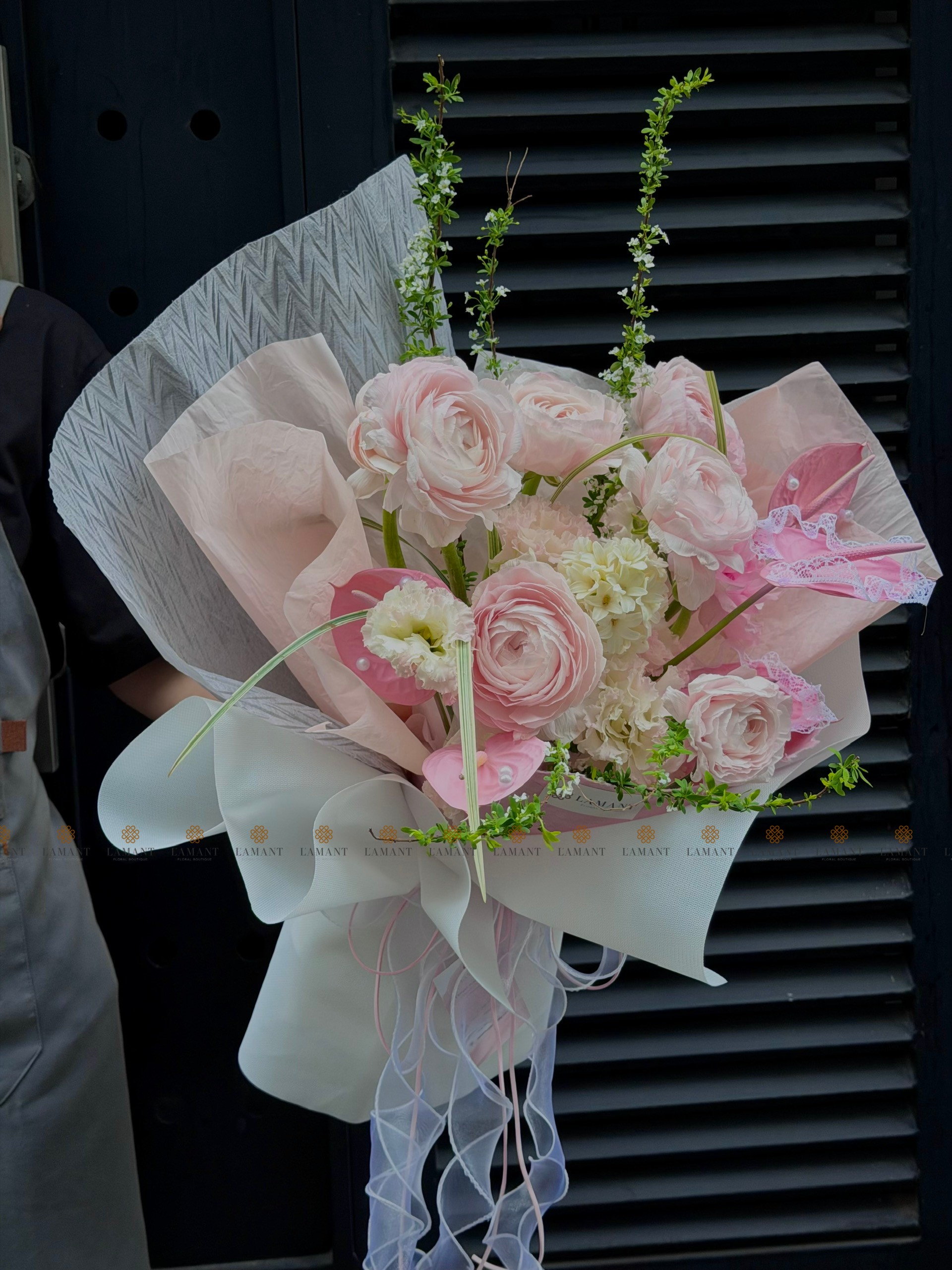 Bó hoa Mao lương mix hồng nhạt A0409 - Hình ảnh 6