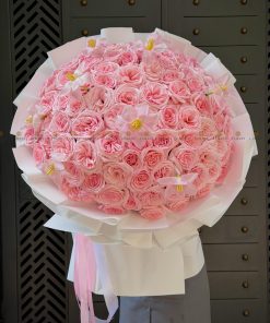 Bó hoa Ohara hồng và Tulip A0412