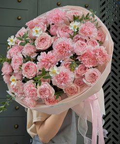Bó hoa Julibee và Phăng hồng nhạt A0413