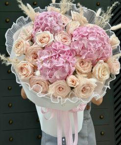 Bó hoa Tú cầu Hasfarm mix Pinrose A0415