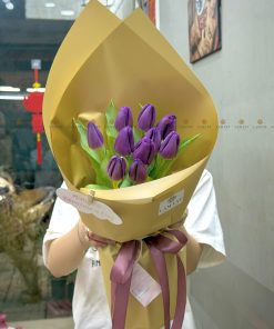 Bó hoa 10 cành tulip tím A0433