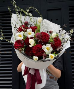 Bó hoa Khập Khẩu Hồng Ecuador và Tulip A0446
