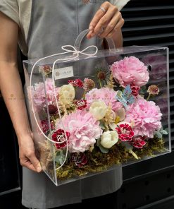 Hộp Hoa Vali hoa mẫu đơn H0007