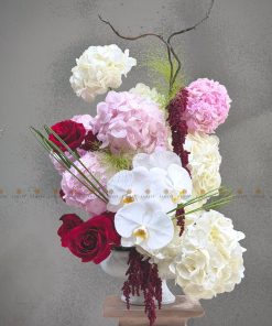 LẴNG HOA CHÚC MỪNG MÀU TRẮNG HỒNG L0072