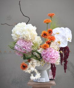 LẴNG HOA CHÚC MỪNG MÀU TRẮNG HỒNG CAM L0073