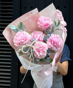 Bó hoa Mẫu đơn Tone hồng A0462