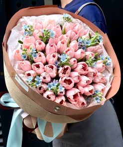 Bó hoa 50 cành Tulip hồng đào A0463