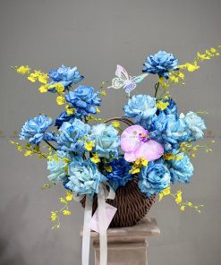 LẴNG HOA CHÚC MỪNG TONE XANH DƯƠNG L0081