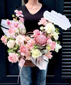 LẴNG HOA CHÚC MỪNG TONE HỒNG L0082