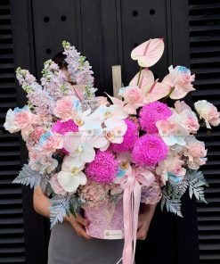 LẴNG HOA CHÚC MỪNG TONE HỒNG L0087