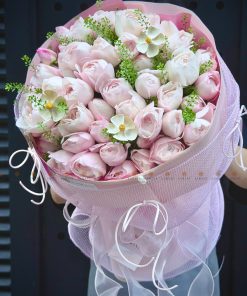 Bó hoa Hồng Chùm Plume Hồng Nhạt A0483
