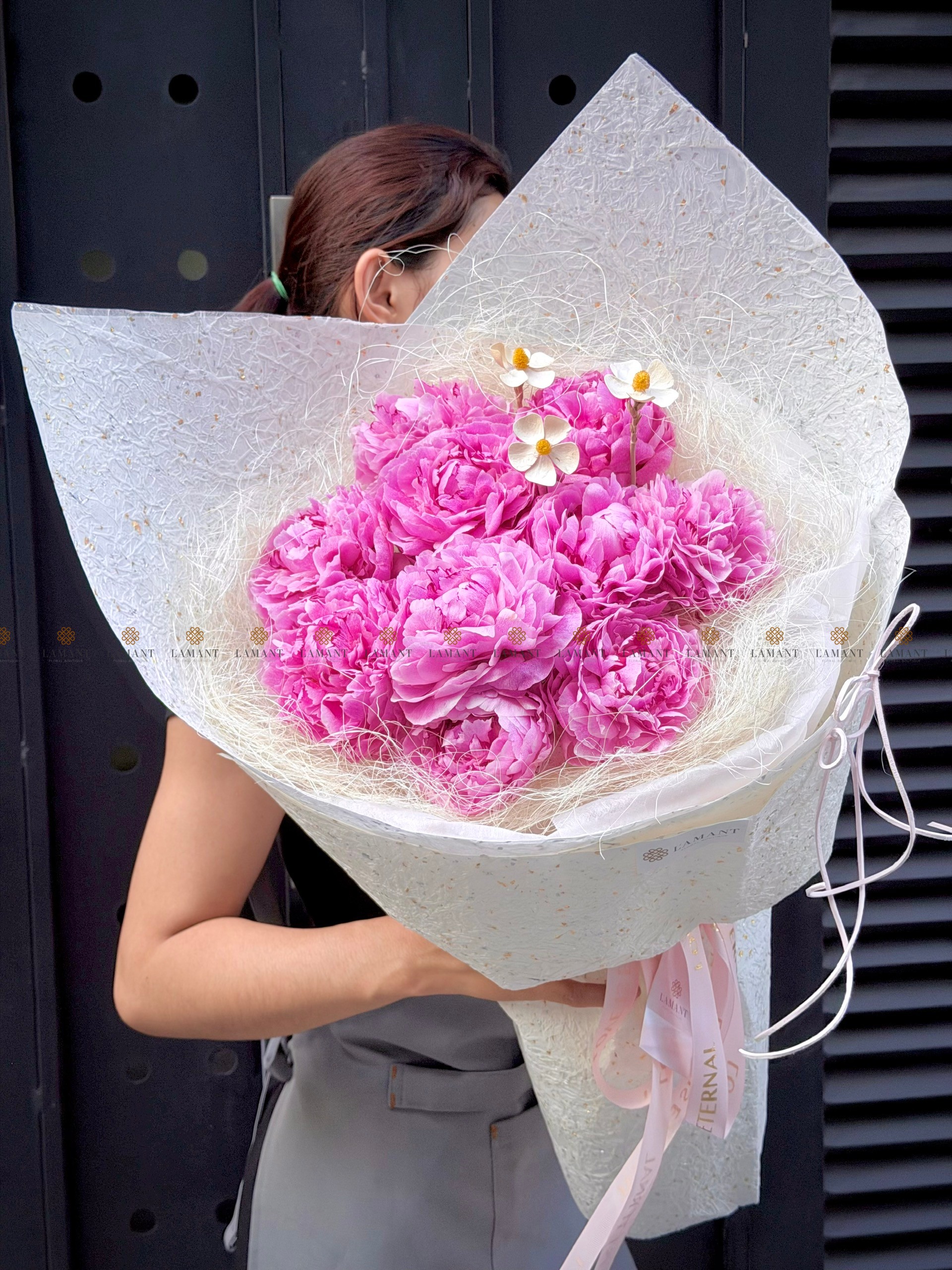 Bó hoa 10 cành Mẫu Đơn Meomory A0489 - Hình ảnh 4