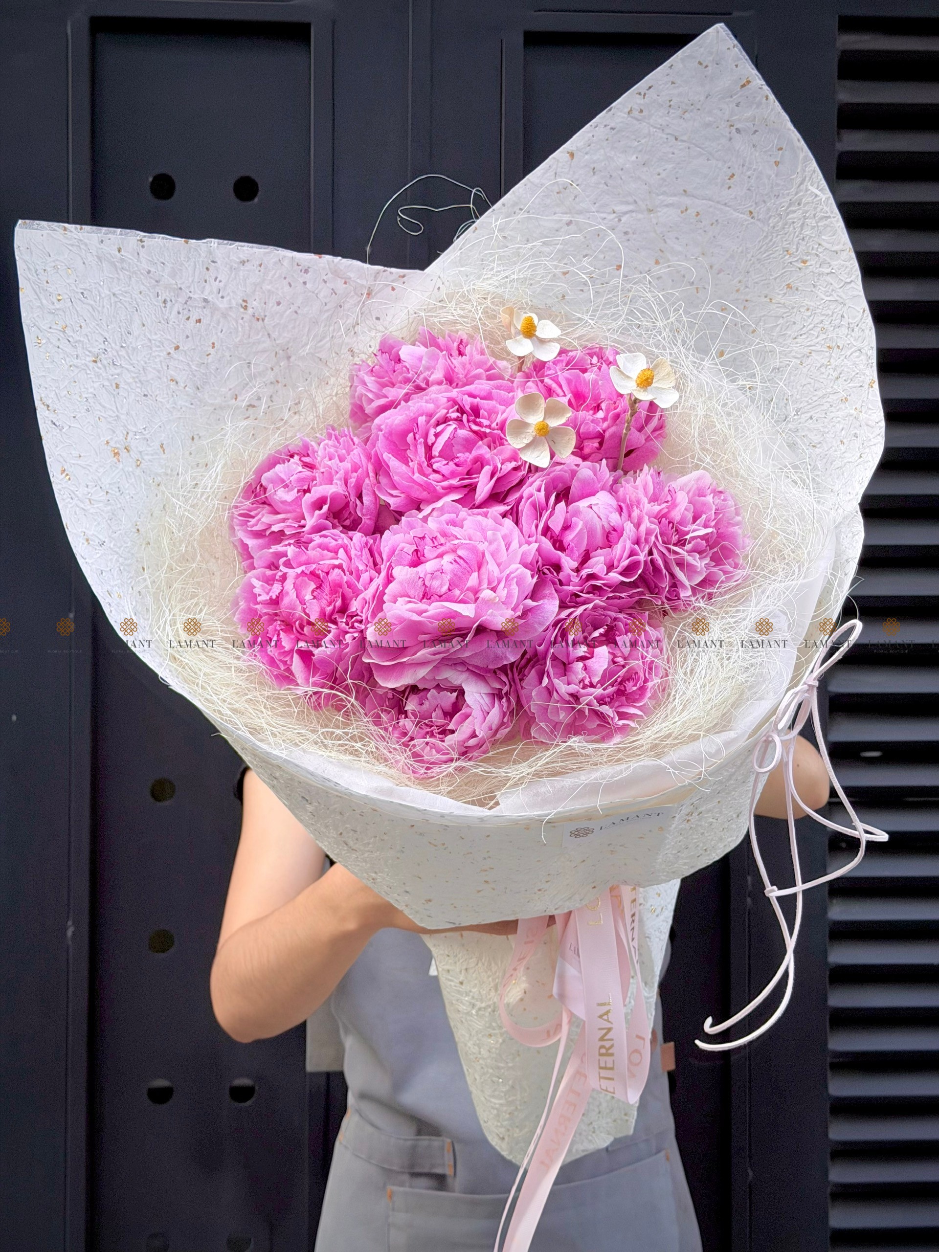 Bó hoa 10 cành Mẫu Đơn Meomory A0489 - Hình ảnh 3
