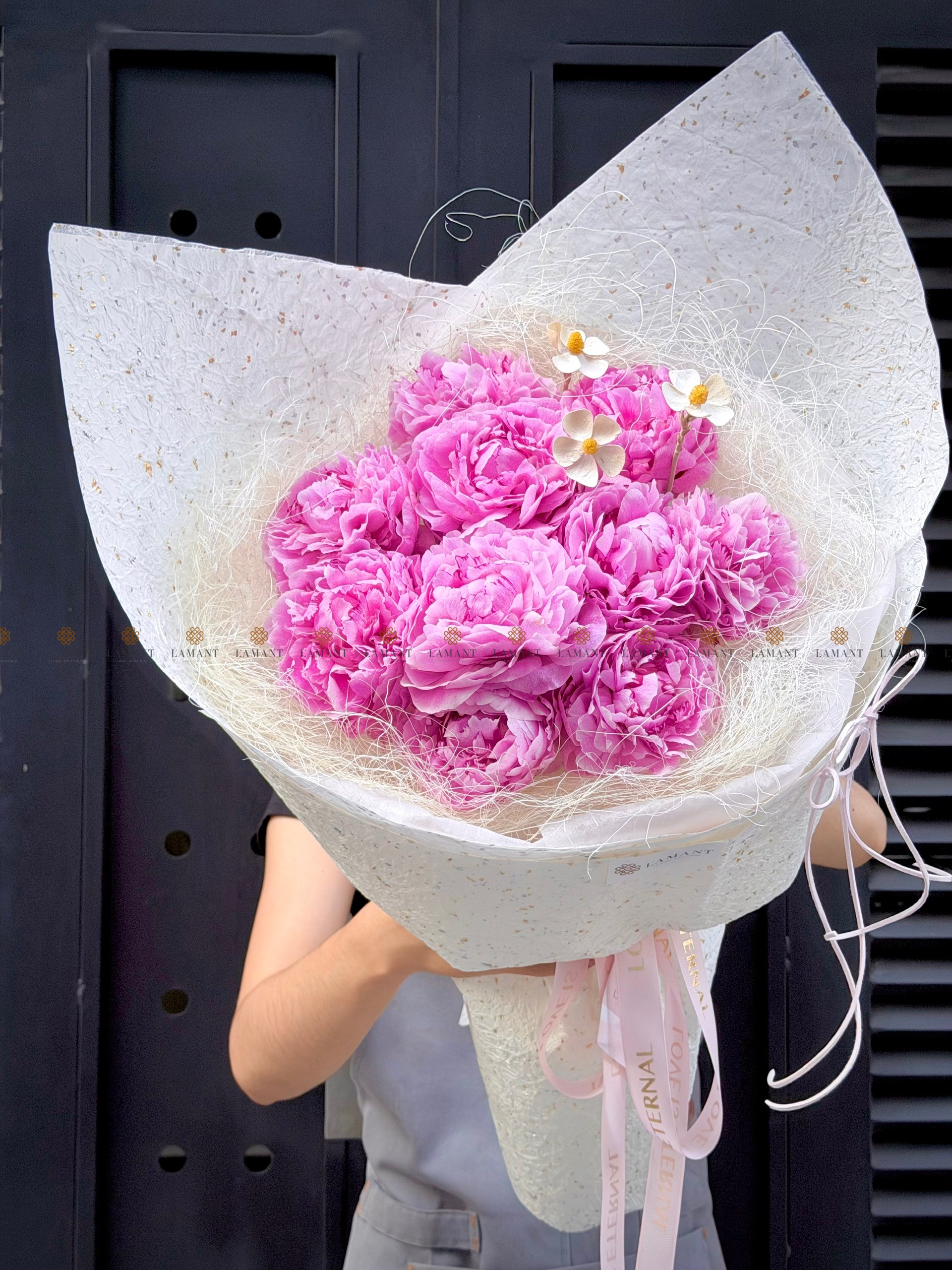 Bó hoa 10 cành Mẫu Đơn Meomory A0489 - Hình ảnh 2
