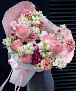 Bó hoa Tulip mix Tú Cầu và Thược Dược A0507