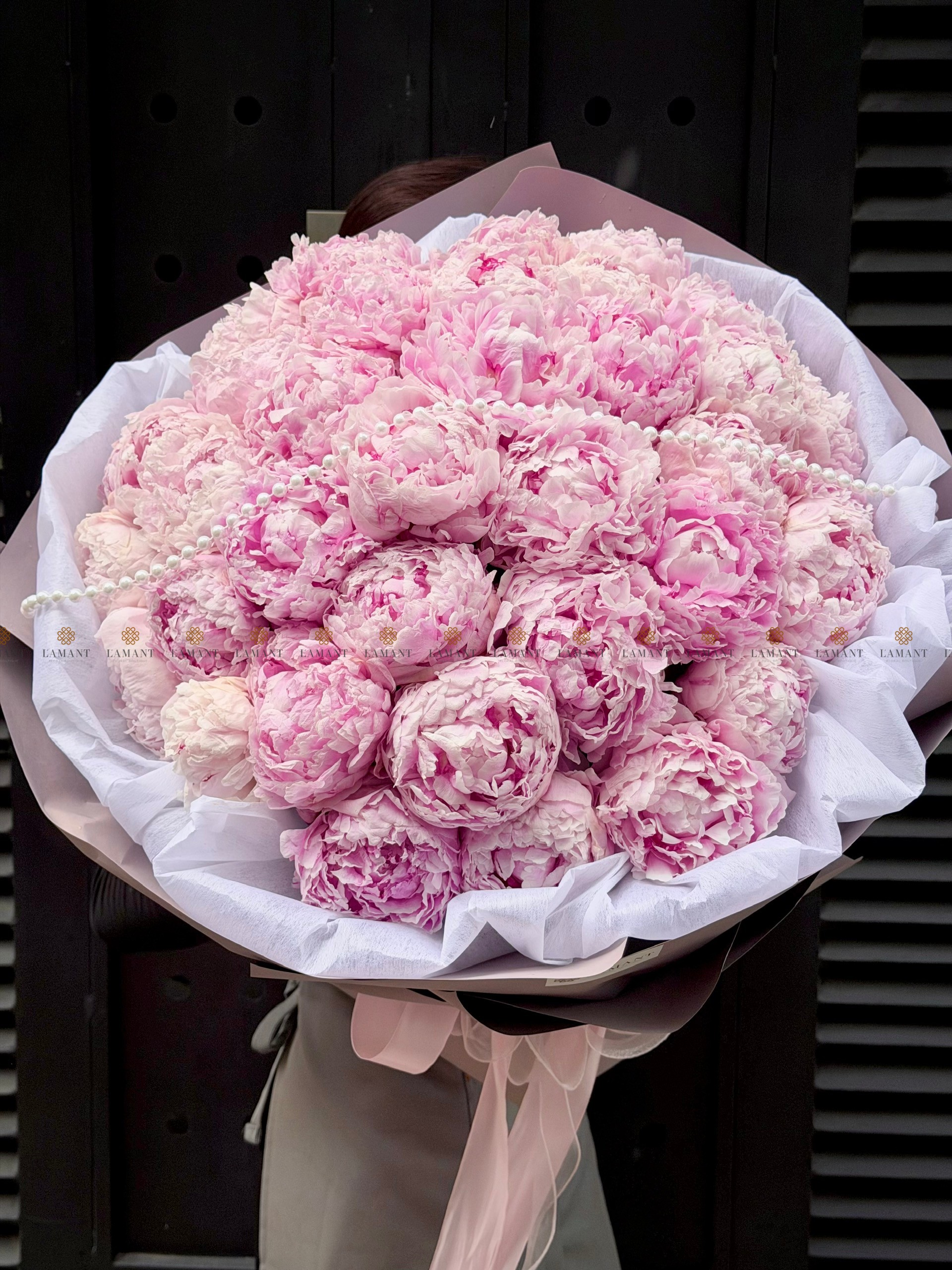 Bó hoa 40 cành Peony Sarah hồng A0522 - Hình ảnh 6