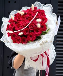 Bó hoa 30 cành hồng đỏ Cao Nguyên Trung Quốc A0526