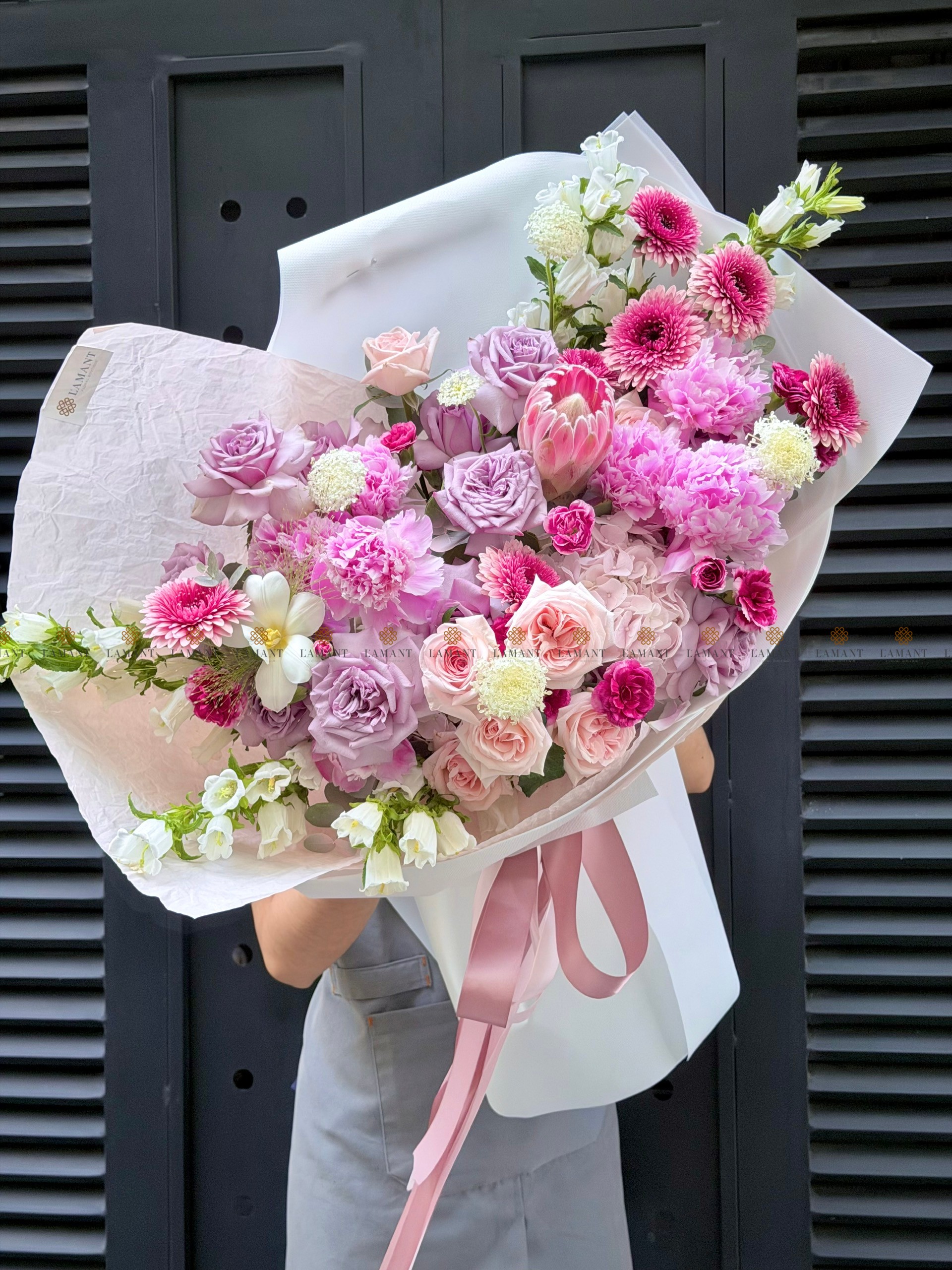 Bó hoa Peony mix Tú cầu và hoa hồng A0529 - Hình ảnh 8