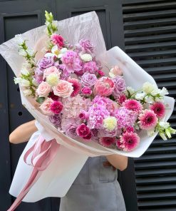 Bó hoa Peony mix Tú cầu và hoa hồng A0529