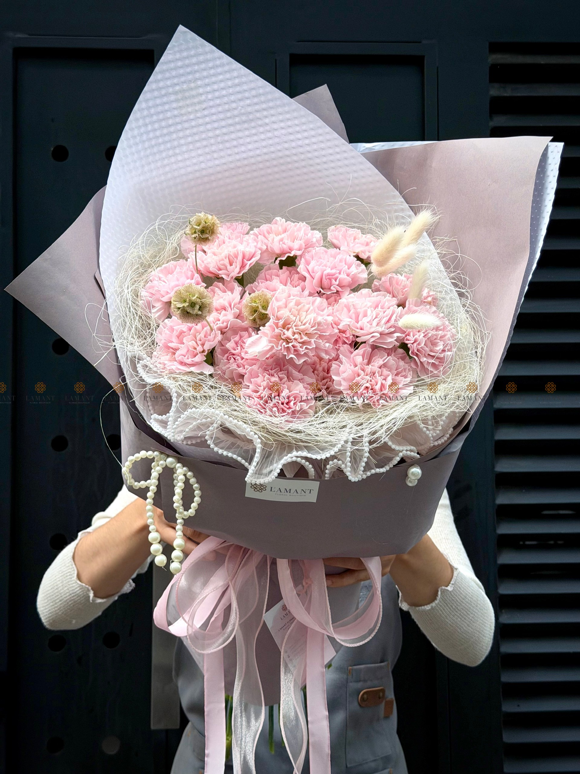 Bó hoa phăng nhạt mix hoa lá phụ A0538 - Hình ảnh 9