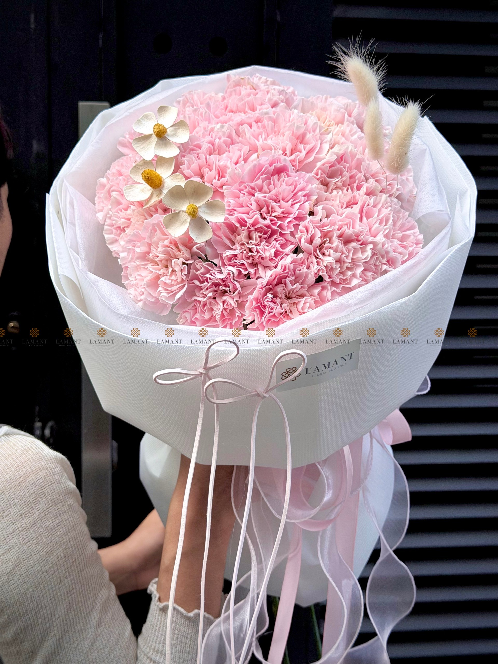 Bó hoa Phăng hồng nhạt và ngôi sao xanh A0541 - Hình ảnh 3