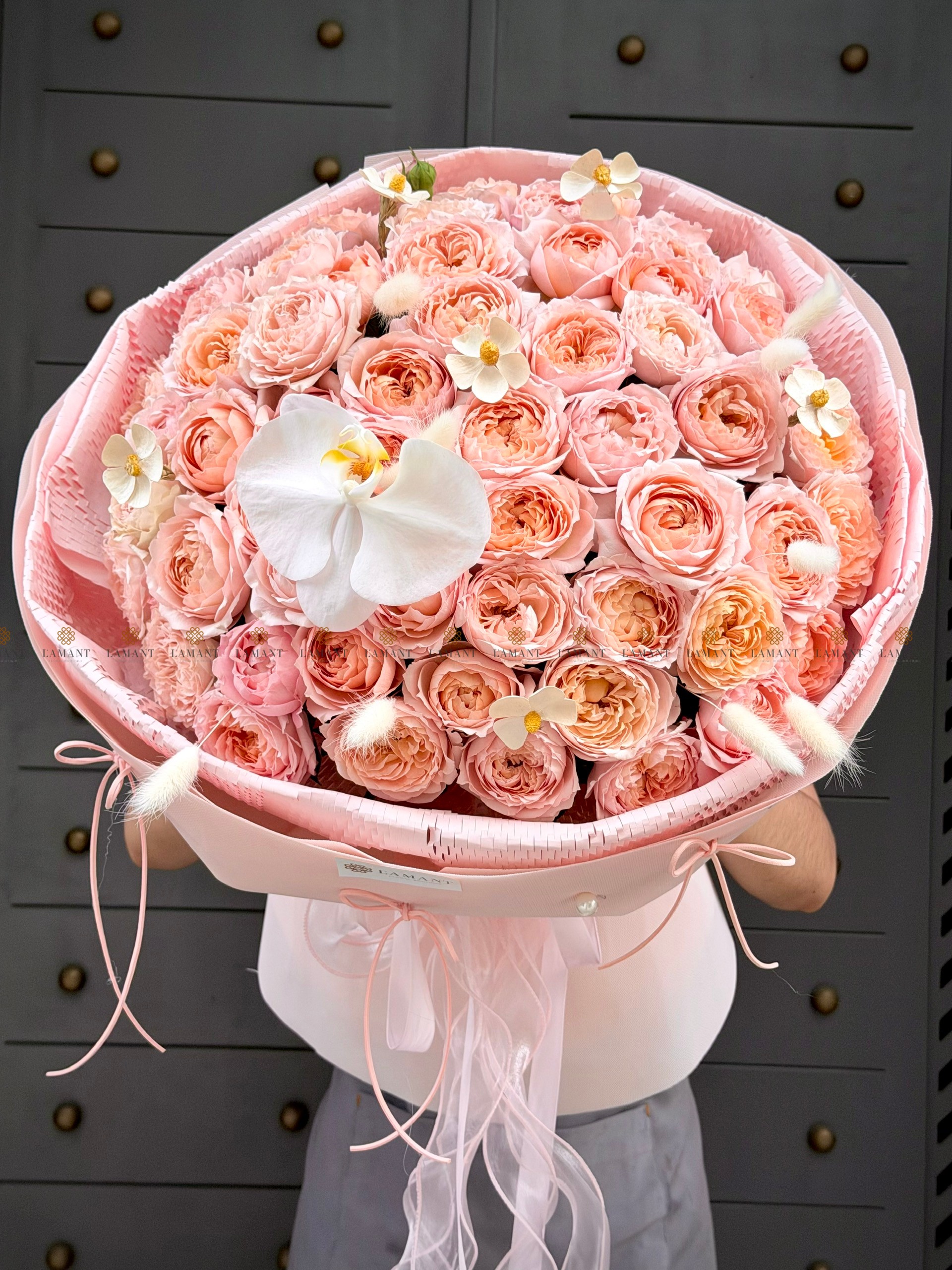 Bó hoa Hồng Julibee Hồng ánh cam A0549 - Hình ảnh 7