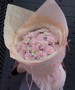 Bó hoa 20 cành Phăng hồng Nhạt Trung Quốc mix hoa bướm gỗ A0547