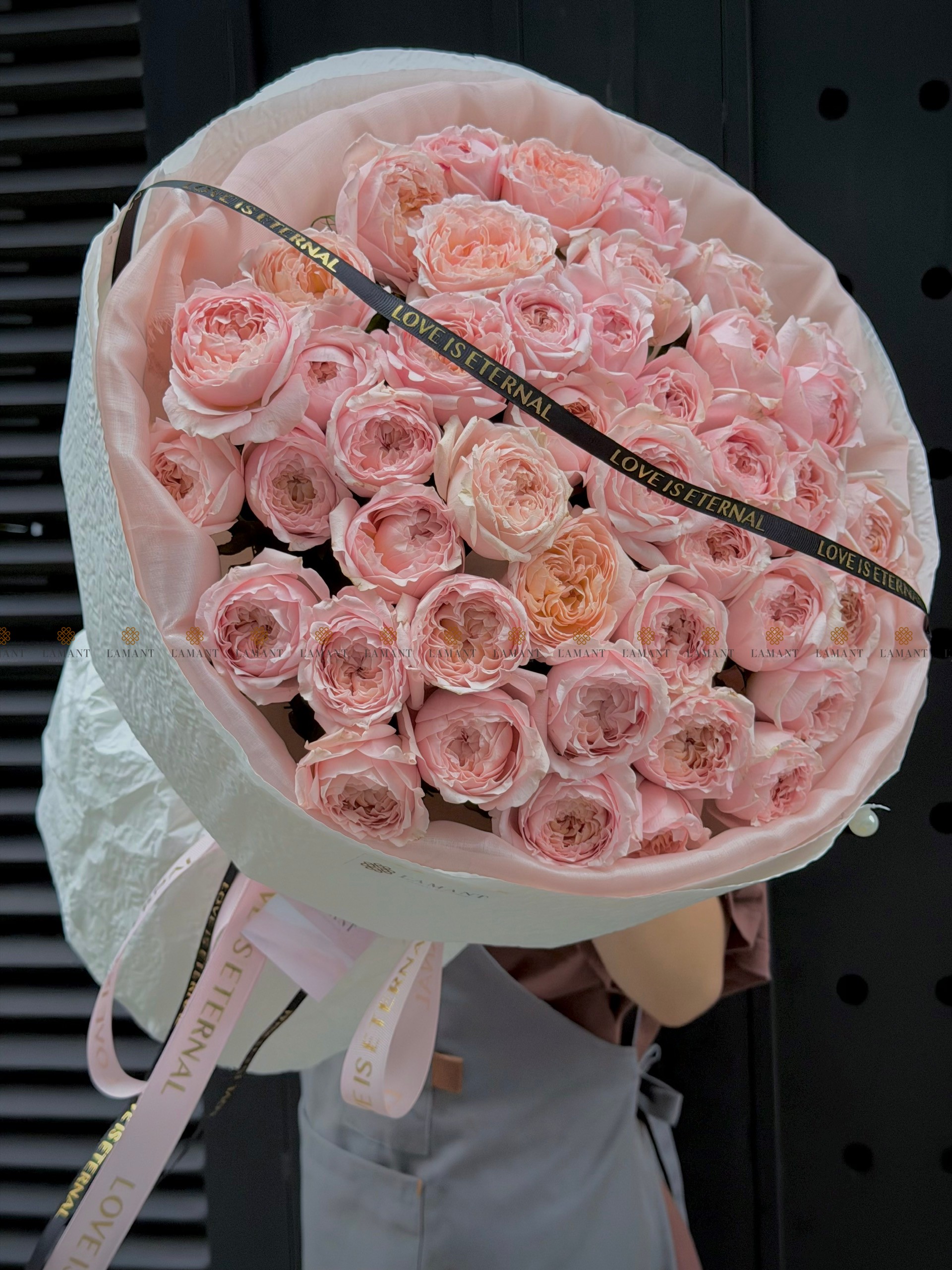 Bó hoa Hồng Julibee Hồng ánh cam A0550