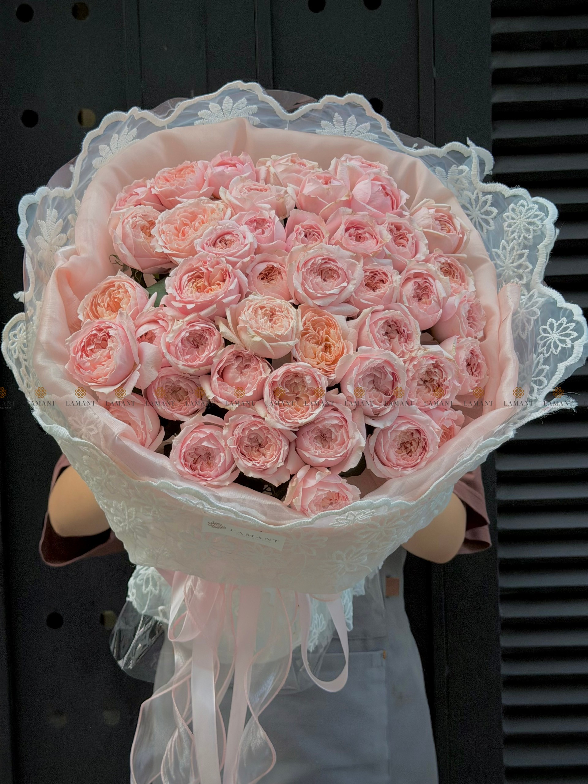 Bó hoa Hồng Julibee Hồng ánh cam A0551 - Hình ảnh 9