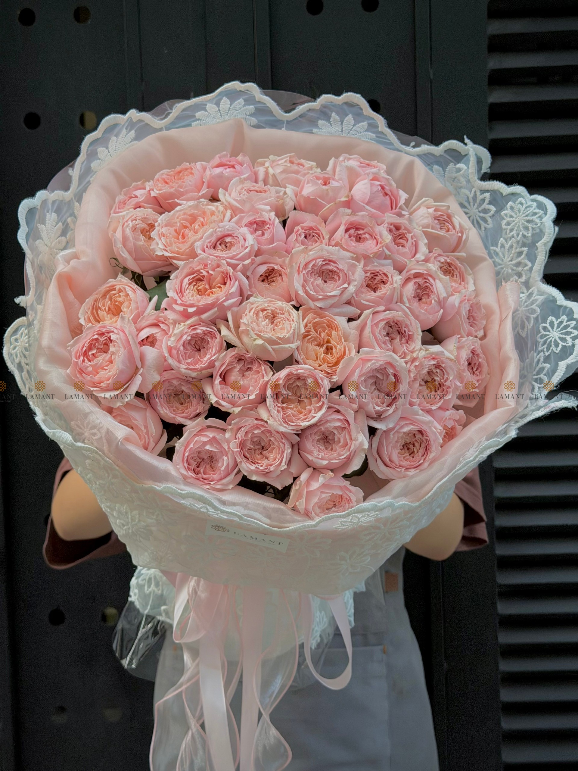 Bó hoa Hồng Julibee Hồng ánh cam A0551 - Hình ảnh 8