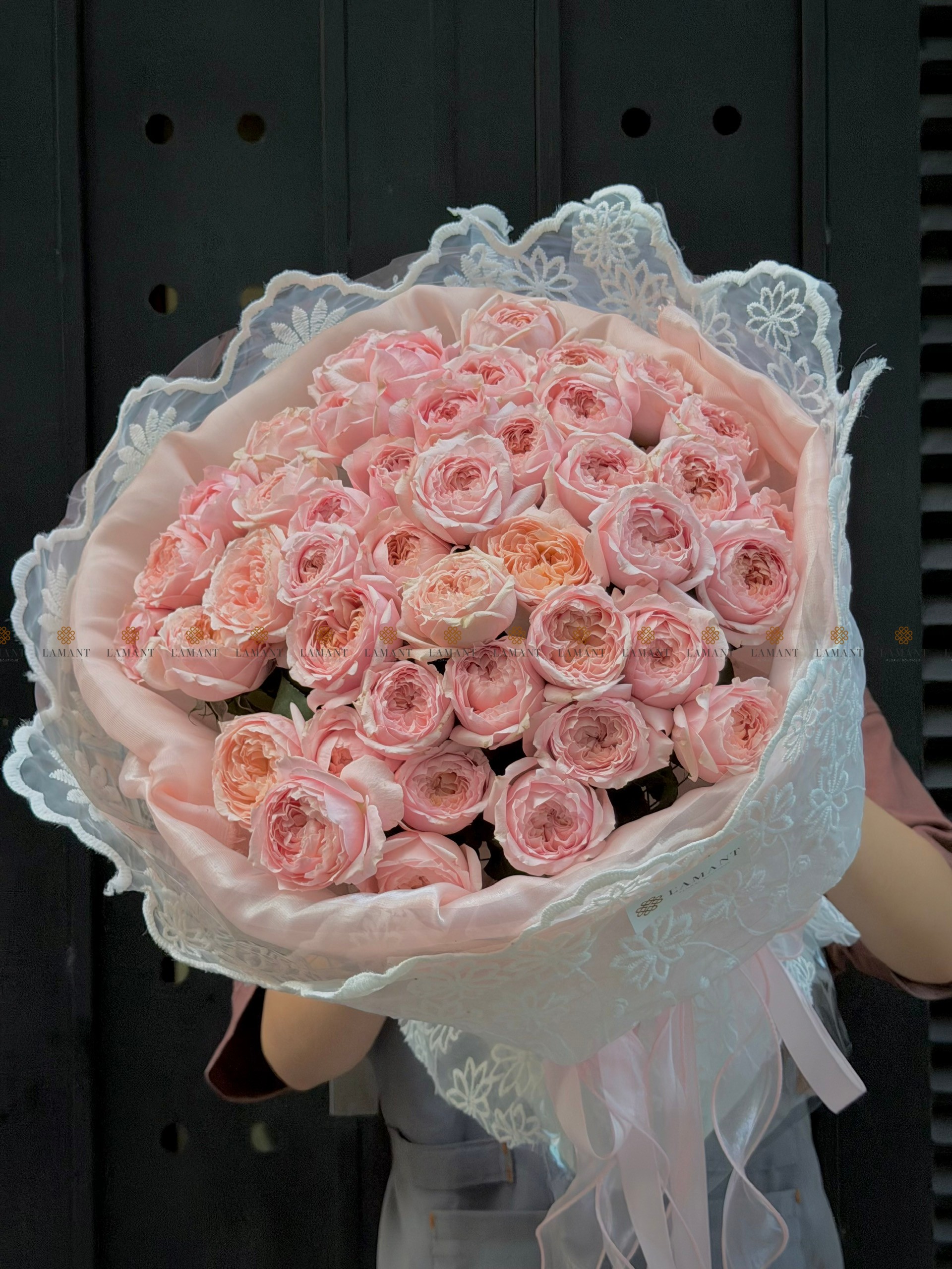 Bó hoa Hồng Julibee Hồng ánh cam A0551 - Hình ảnh 7