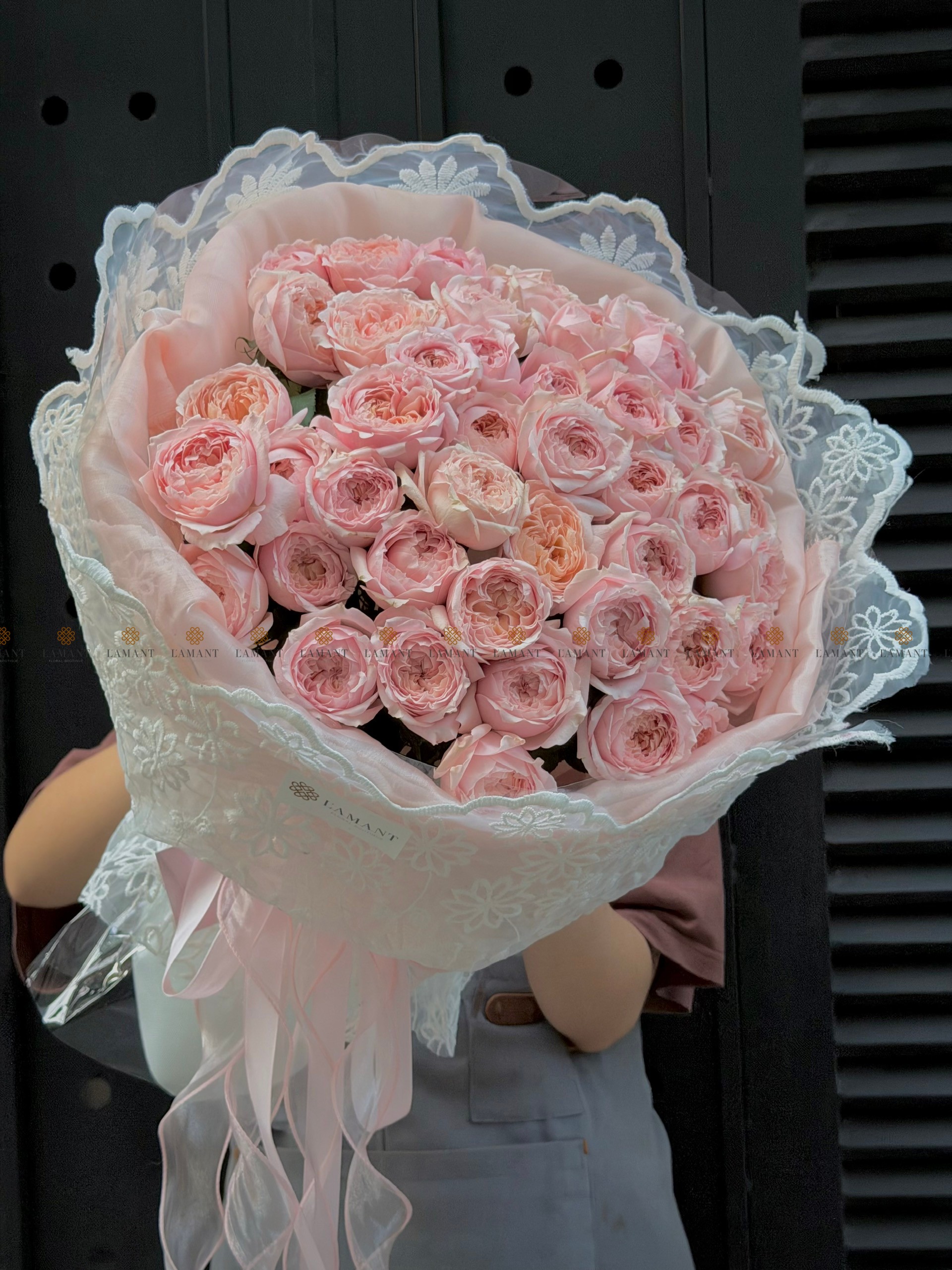 Bó hoa Hồng Julibee Hồng ánh cam A0551 - Hình ảnh 3