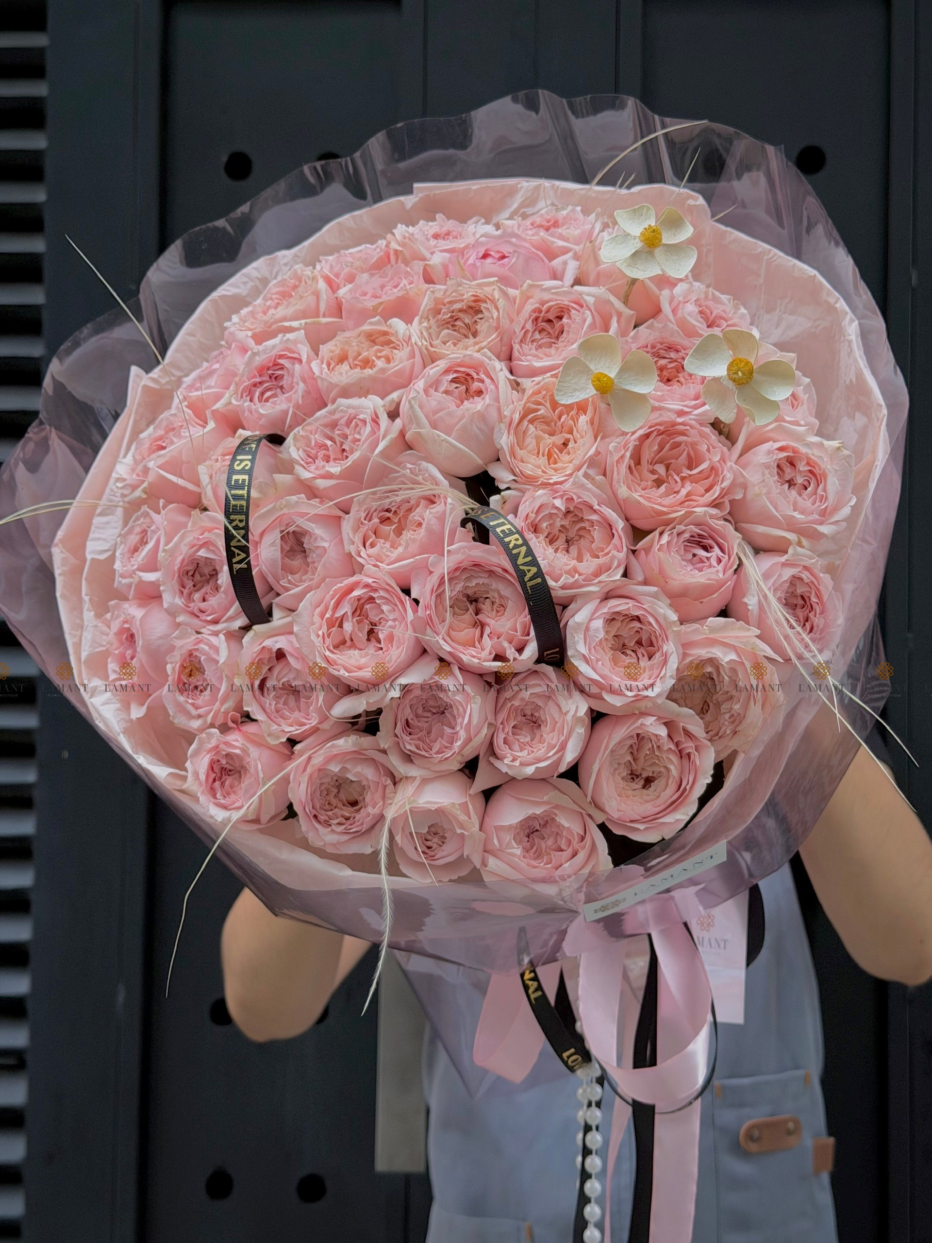 Bó hoa Hồng Julibee Hồng ánh cam A0552 - Hình ảnh 6