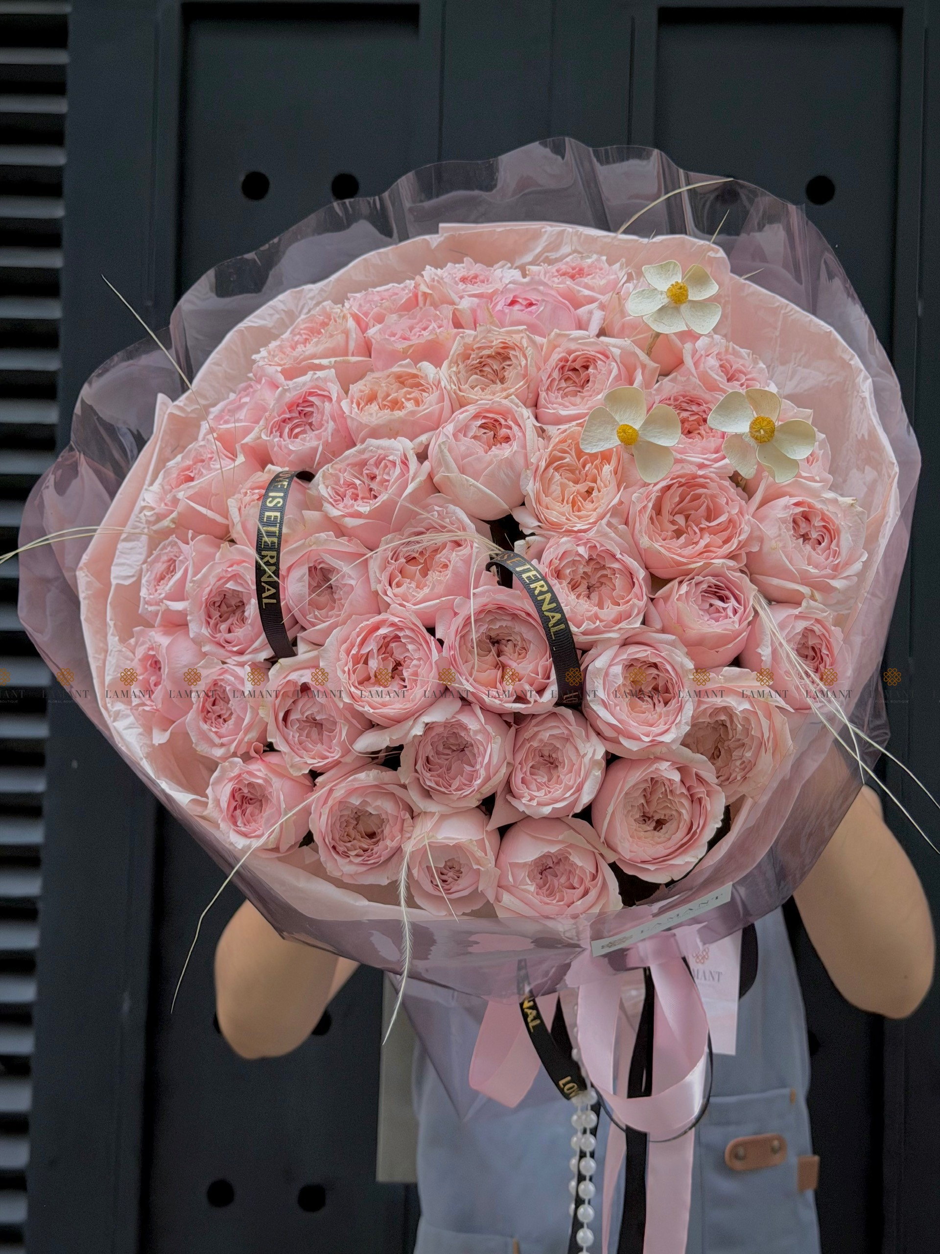 Bó hoa Hồng Julibee Hồng ánh cam A0552 - Hình ảnh 5