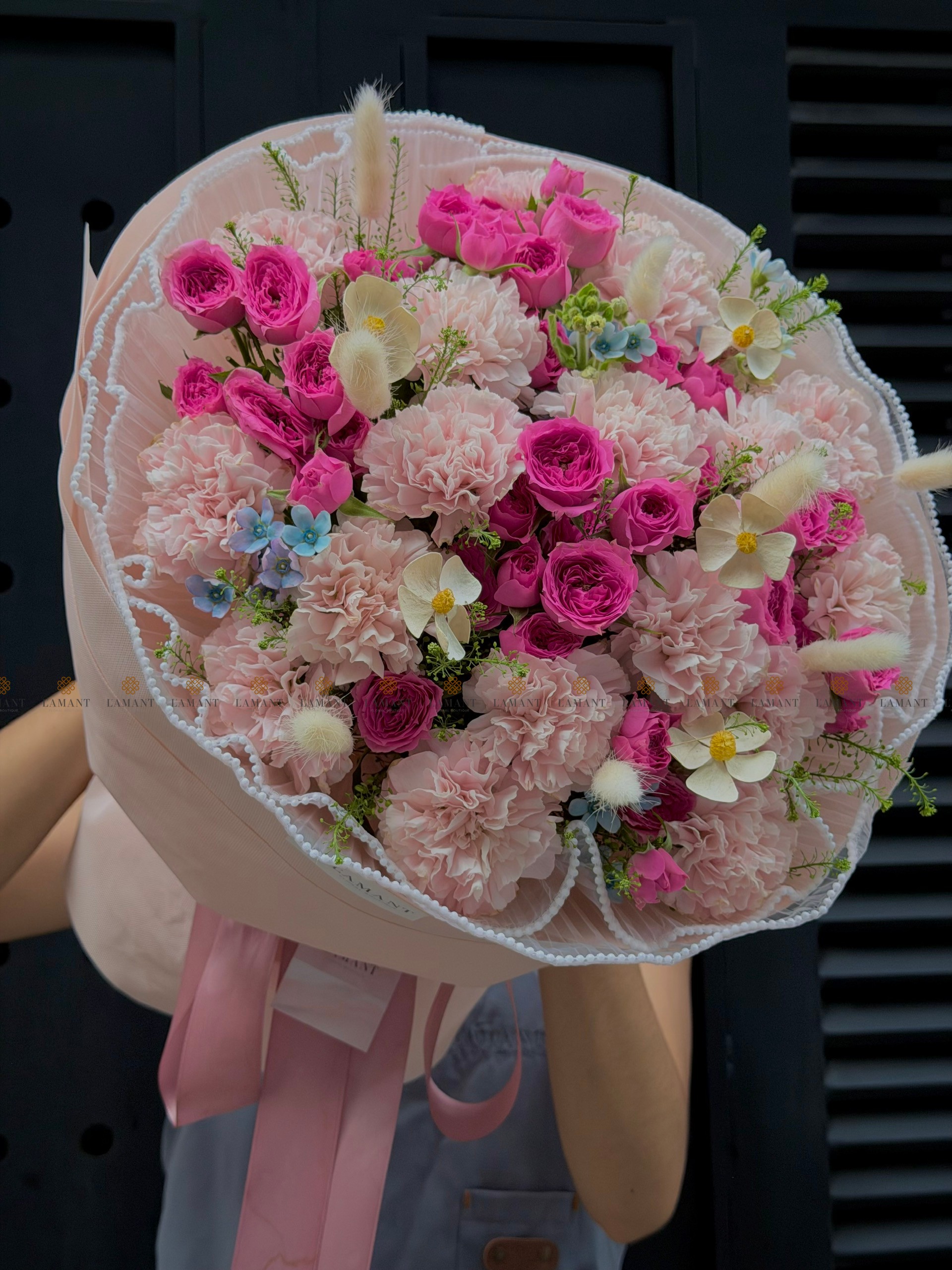Bó hoa Hồng chùm Sophia mix Phăng và ngôi sao xanh A0554 - Hình ảnh 7