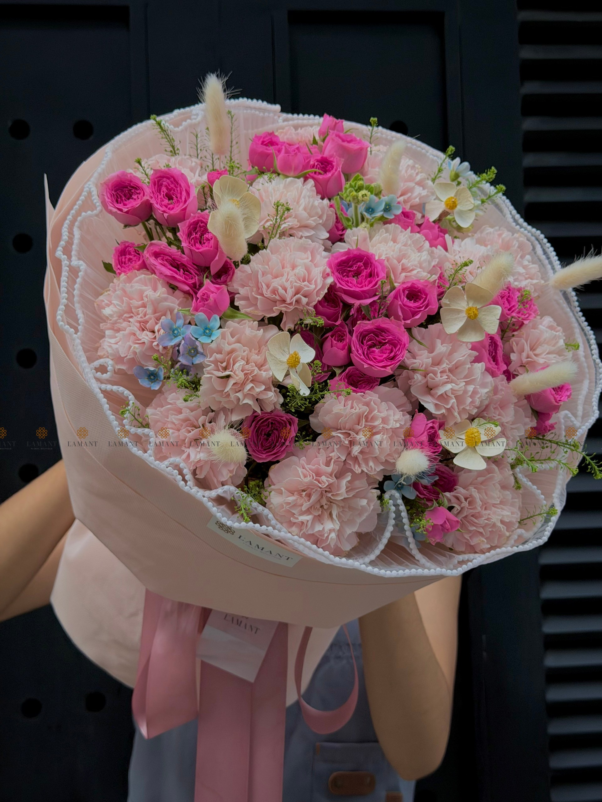 Bó hoa Hồng chùm Sophia mix Phăng và ngôi sao xanh A0554 - Hình ảnh 5