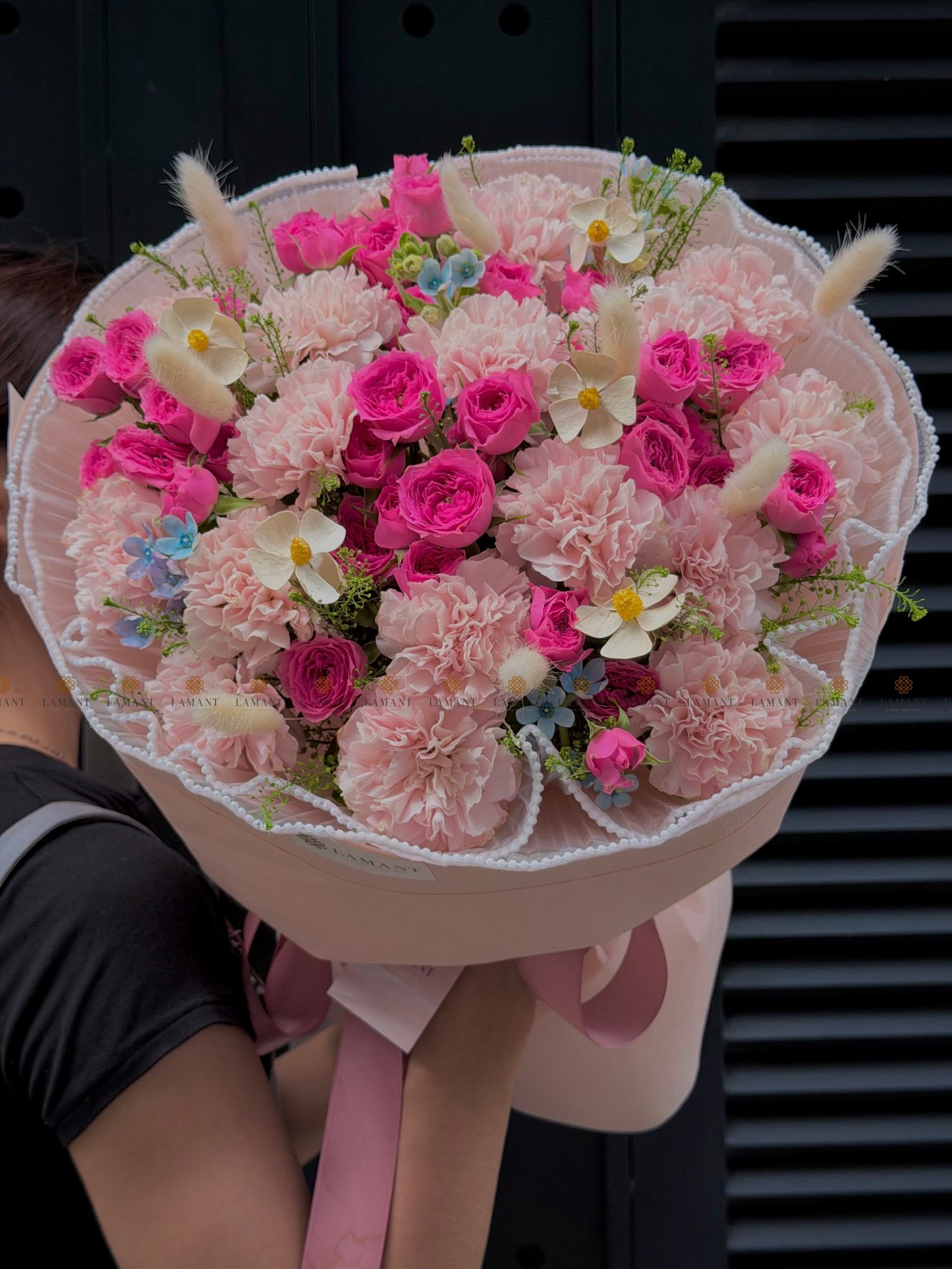 Bó hoa Hồng chùm Sophia mix Phăng và ngôi sao xanh A0554 - Hình ảnh 3