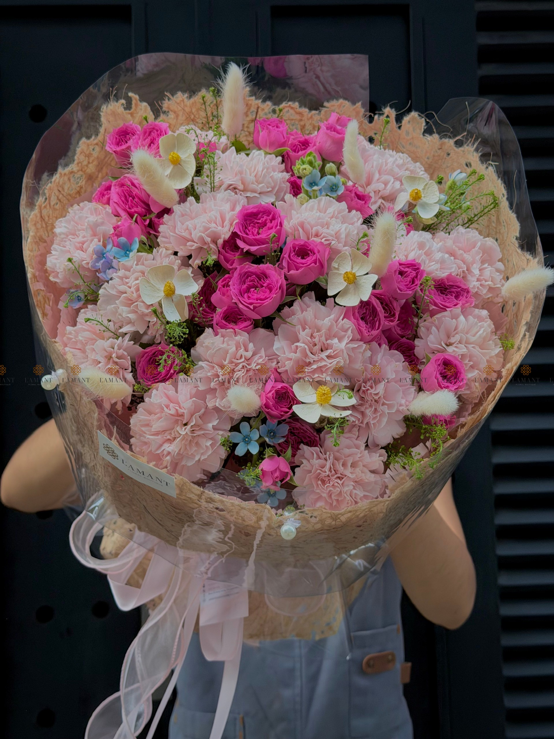 Bó hoa Hồng chùm Sophia mix Phăng và ngôi sao xanh A0555 - Hình ảnh 4