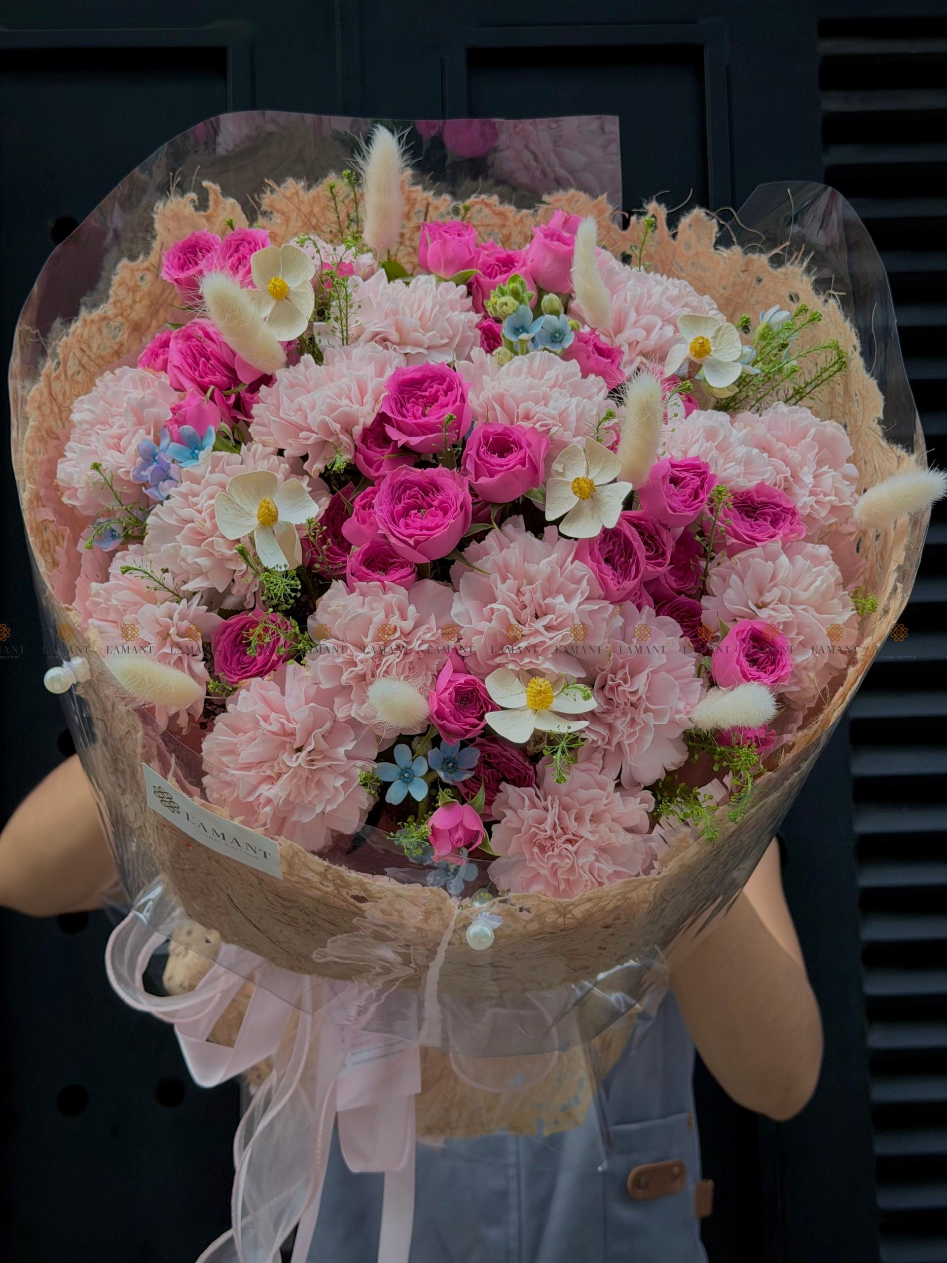 Bó hoa Hồng chùm Sophia mix Phăng và ngôi sao xanh A0555 - Hình ảnh 3