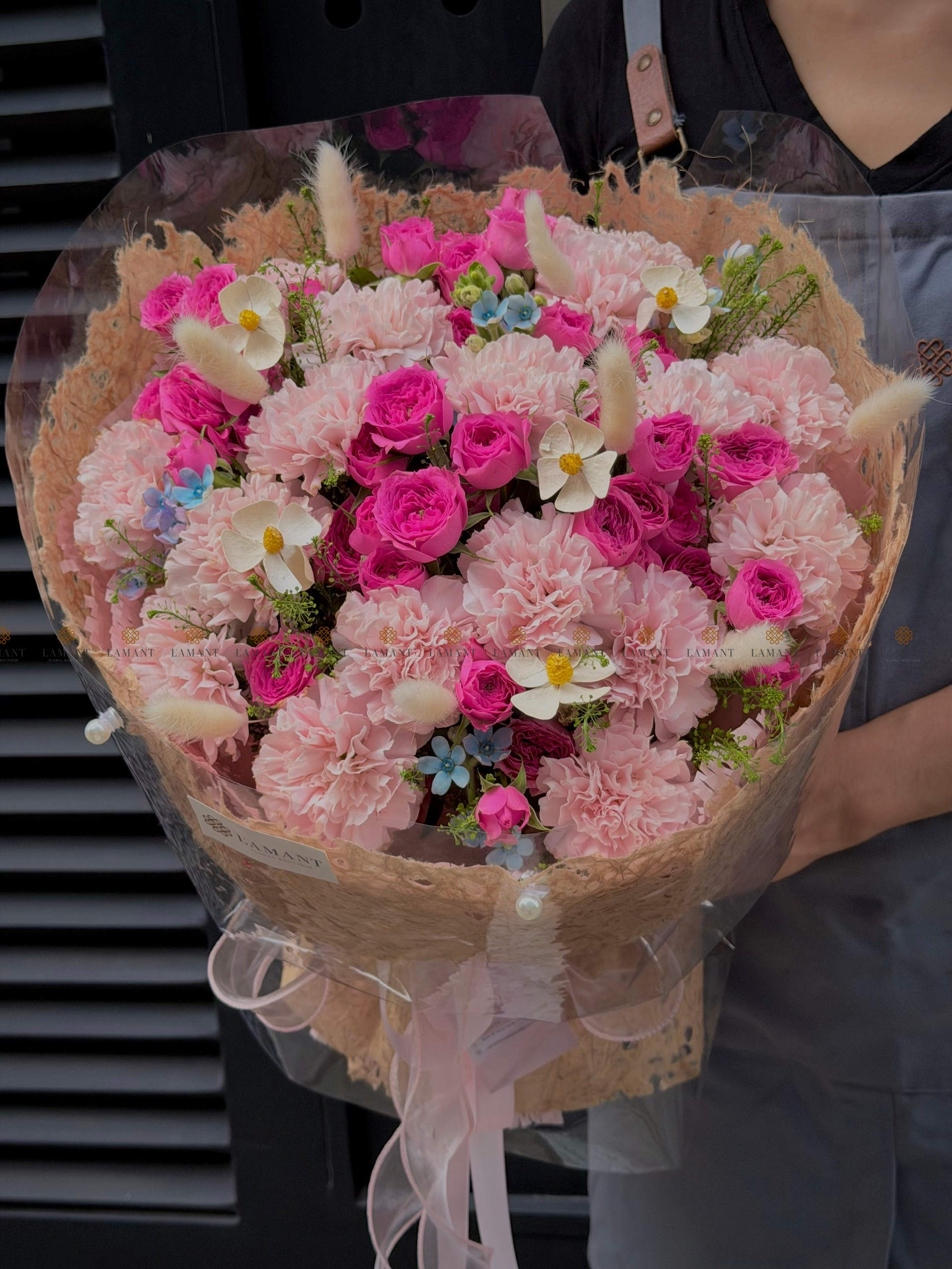 Bó hoa Hồng chùm Sophia mix Phăng và ngôi sao xanh A0555 - Hình ảnh 2