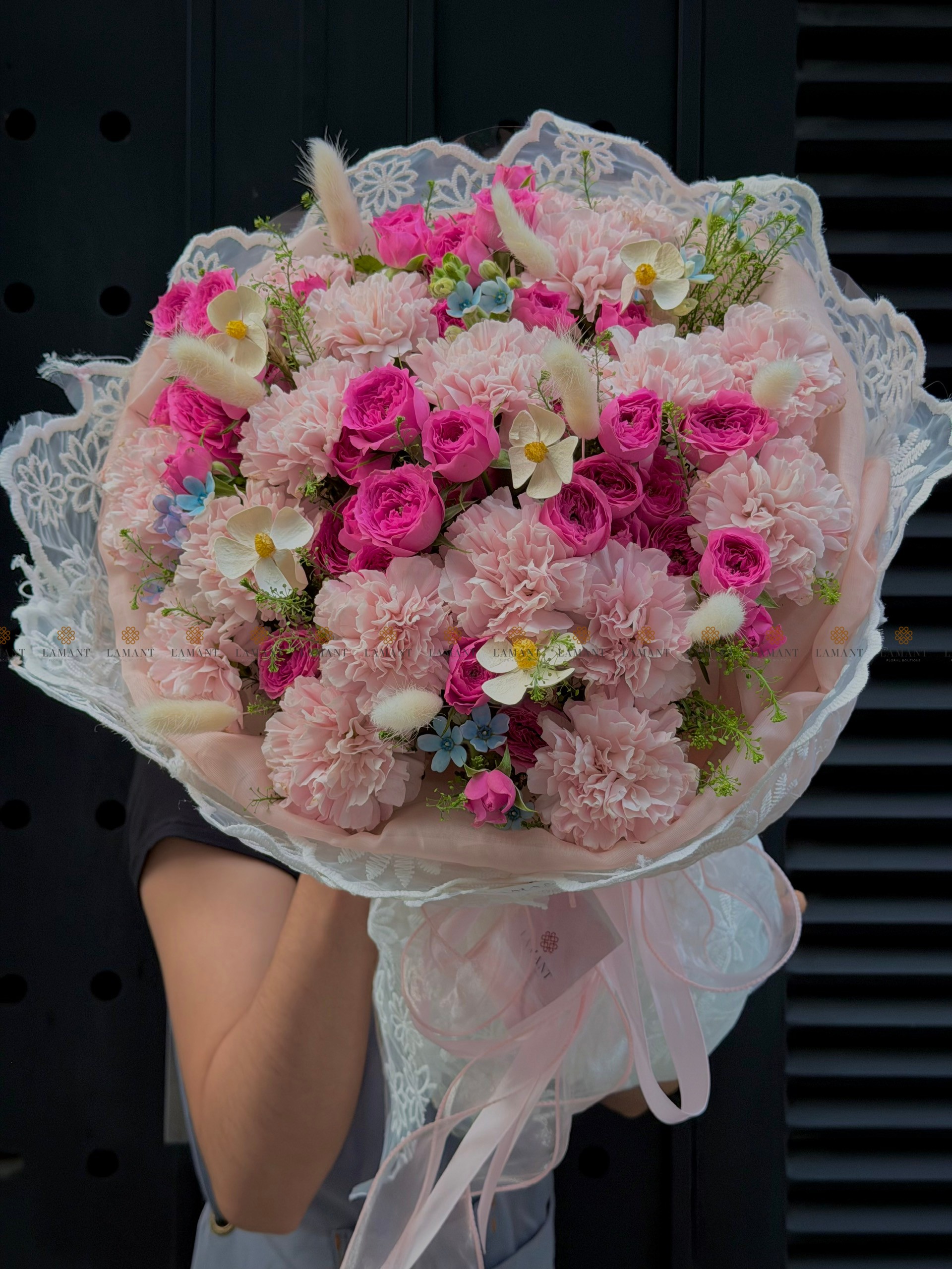 Bó hoa Hồng chùm Sophia mix Phăng và ngôi sao xanh A0556 - Hình ảnh 5